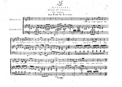 Salieri - Axur re d'Ormus - Vocal Score Selections - Cavatina: 'Com'ape ingegnosa' (Act III)