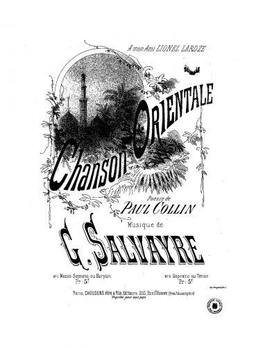 Salvayre - Chanson orientale - Score