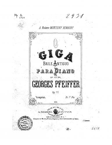 Pfeiffer - Gigue dans le genre ancien - Score