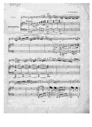David - Introduction et variations sur un air écossais - For Violin and Piano - Piano Score