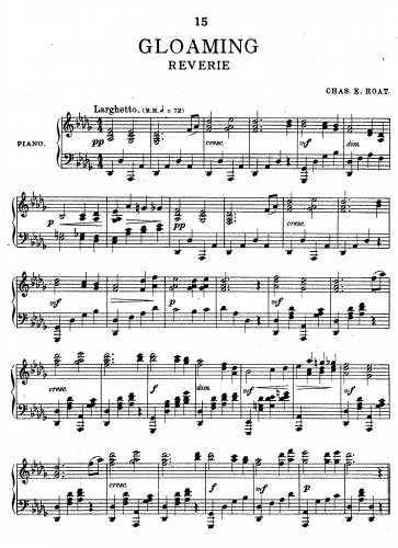 Roat - Gloaming - For Piano Solo - Score