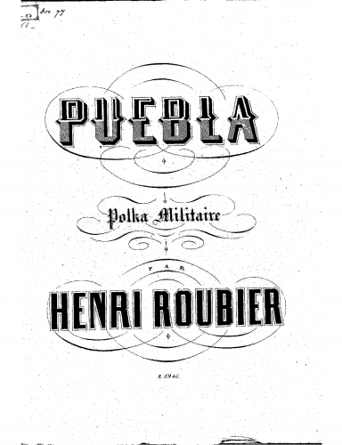 Roubier - Puebla - Piano Score - Score