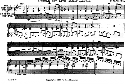 Wiske - Memorial Service, Op. 36 - Score