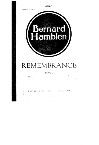 Hamblen - Remembrance - Score