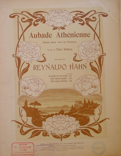 Hahn - Aubade athénienne - Score