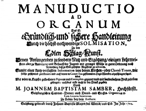 Samber - Manuductio ad organum - Complete Book