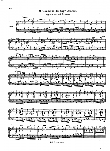 Walther - Gesammelte Werke fur Orgel - Concerto del Sigr. Gregori (B♭ major)