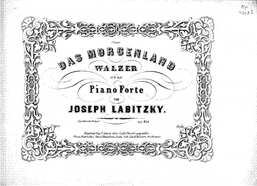 Labitzky - Das morgenland - For Piano solo - Score