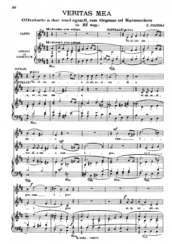 Pozzoli - Veritas mea - Score