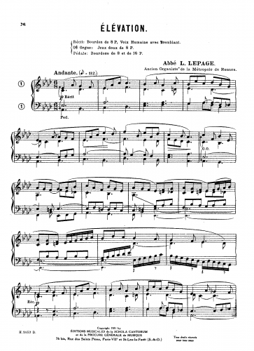 Lepage - Elévation - Score