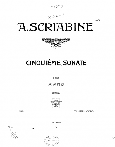 Scriabin - Piano Sonata No. 5 - Score