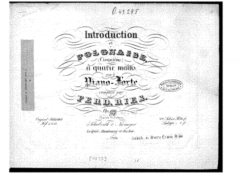 Ries - Introduction et Polonaise - Score