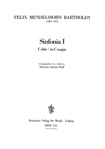 Mendelssohn - String Symphony No. 1 in C major - Score
