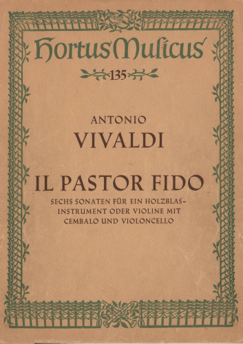 Chédeville - Il pastor fido - Score