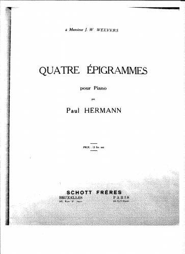 Hermann - Four Epigrams - Score