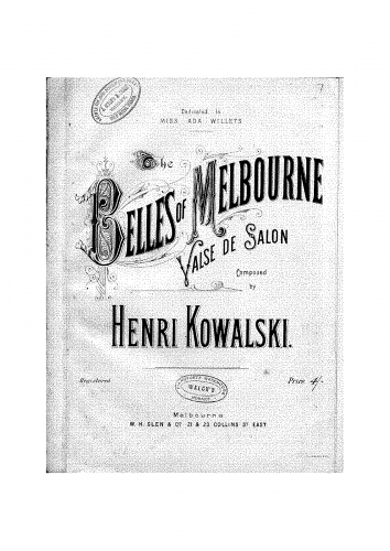 Kowalski - The Belles of Melbourne - Score