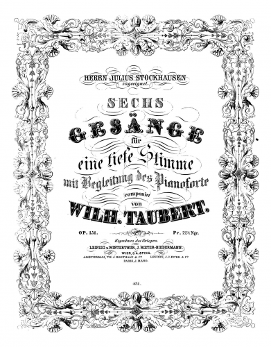 Taubert - 6 Gesaenge - Score