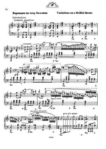 Glinka - Variations on a Theme from Bellini's Opera 'I Capuletti ed i Montecchi' - Incomplete score