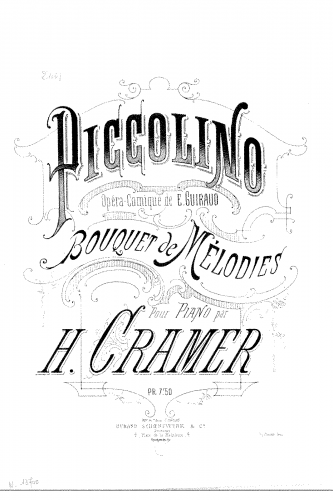 Cramer - Bouquet de mélodies sur 'Piccolino' - Score
