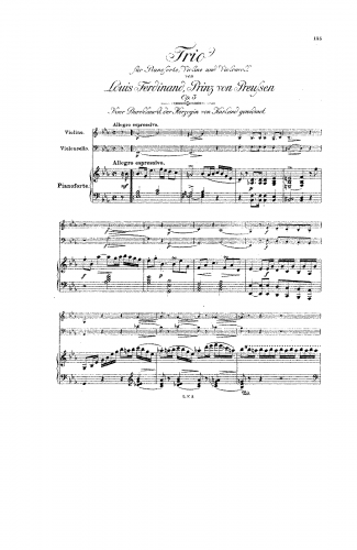 Louis Ferdinand - Trio für Pianoforte, Violine und Violoncell in Es dur - Scores and Parts - Score