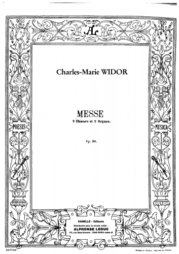 Widor - Mass - Score