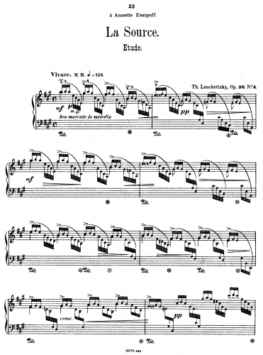 Leschetizky - 4 Morceaux, Op. 36 - No. 4. Etude 'La Source'