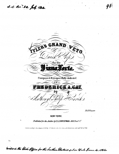 Heinrich - Tyler's Grand Veto - Score