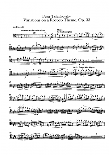 Tchaikovsky - Variations on a Rococo Theme - Cello Solo