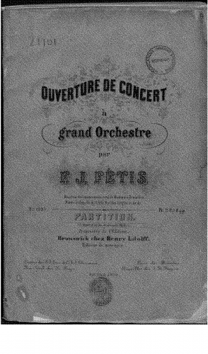 Fétis - Ouverture de concert à grand orchestre - Score