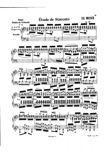 Mayer - Etude de Staccato - Score