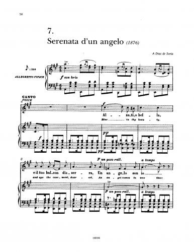 Tosti - Serenata d'un angelo - Score