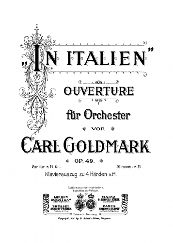Goldmark - In Italien - Score
