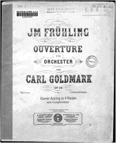 Goldmark - Im Frühling, Overture for orchestra - Score