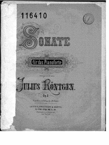 Röntgen - Piano Sonata No. 1 - Score