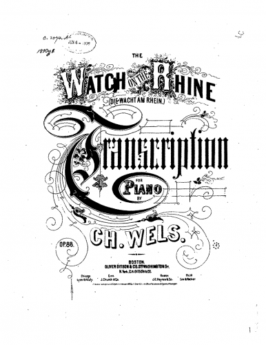 Wels - Variations on Die Wacht am Rhein - Score