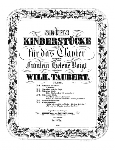 Taubert - 6 Kinderstücke - Score