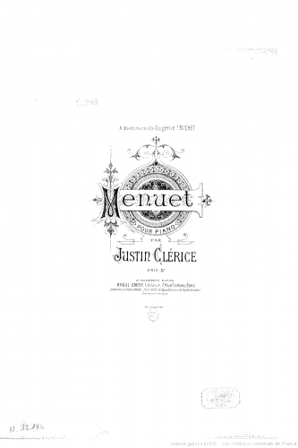 Clérice - Menuet - Score