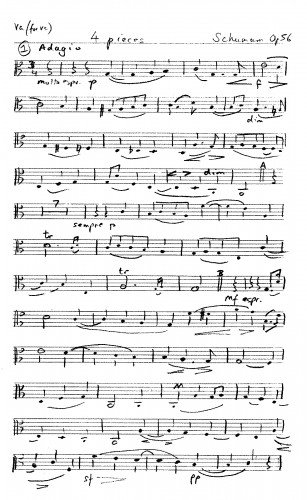 Schumann - 6 Studien in kanonischer Form für Orgel oder Pedalklavier - For Piano Trio (Hollaender) - Viola Part (alternate for cello)