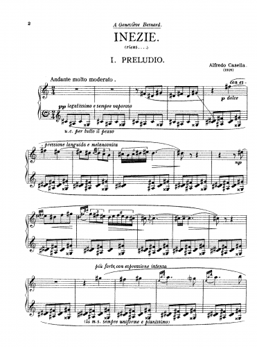 Casella - Inezie, Op. 32 - Score