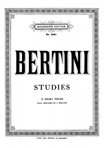 Bertini - 12 Short Pieces - Score