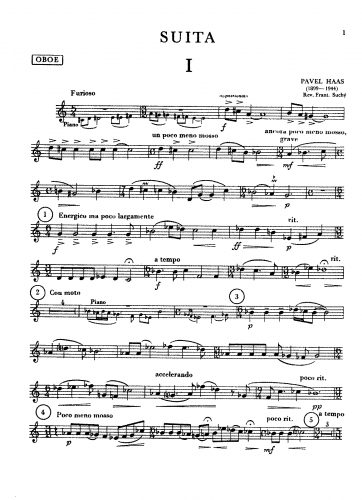 Haas - Suite for Oboe and Piano - Score