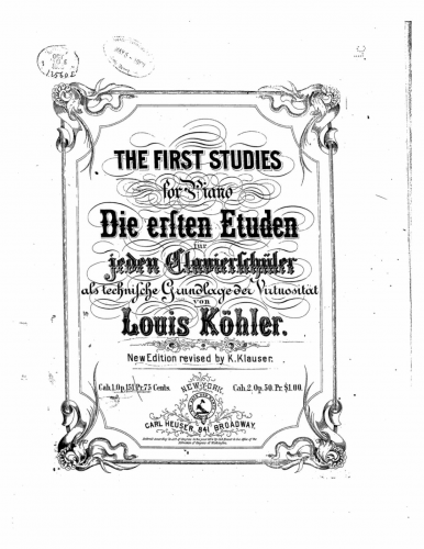 Köhler - Die leichtesten Etuden - Score