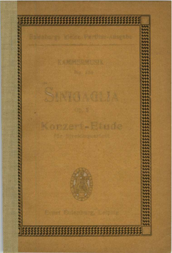 Sinigaglia - Konzert-Etude - Score