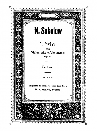 Sokolov - String Trio, Op. 45 - Score