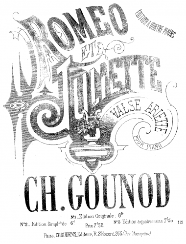 Gounod - Roméo et Juliette - Valse-ariette (Act I) For Piano 4 hands (Unknown) - Score