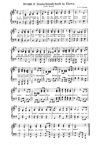 Pierson - O Deutschland, hoch in Ehren - Piano Score