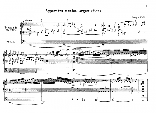 Muffat - Apparatus Musico-Organisticus - Score