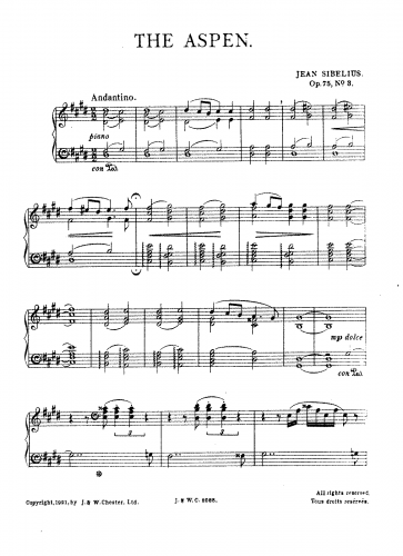 Sibelius - 5 Pieces for Piano - 3. Aspen (The Aspen)