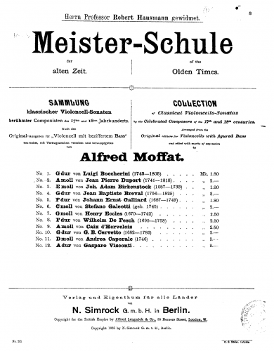 Duport - Cello Sonata - Scores and Parts - Score