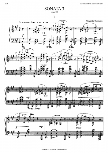 Scriabin - Piano Sonata No. 3, Op. 23 - Score
